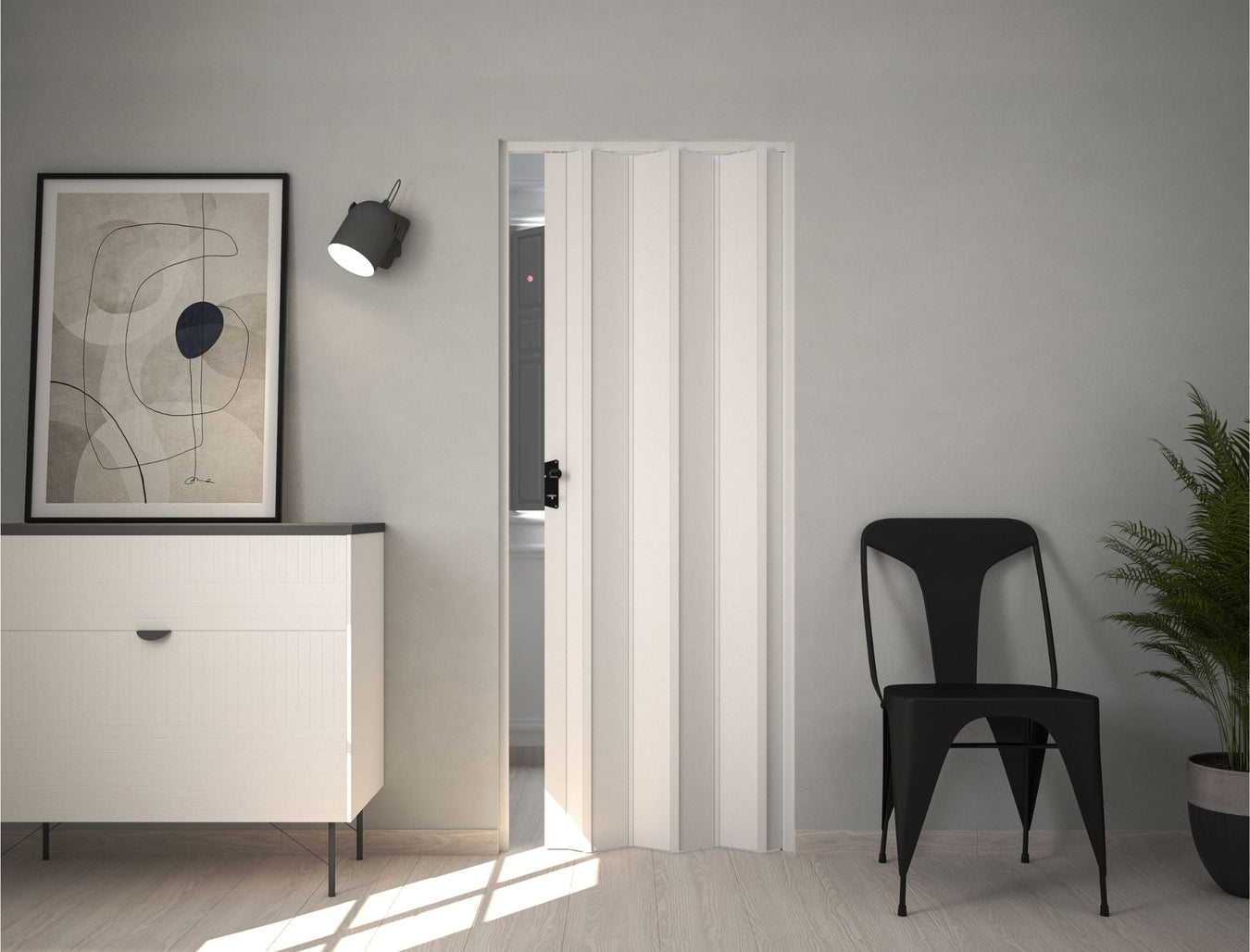 vouwdeur wit | vouwdeur zwarte handvat | vouwdeur zwart | vouwdeur kopen | luxe vouwdeur | kwaliteit vouwdeur 