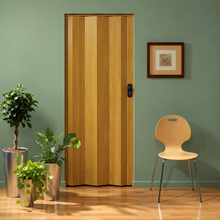 Grosfillex Spacy vouwdeur beuken | Kunststof harmonicadeur met houtlook | Ruimtebesparende vouwdeur voor binnen