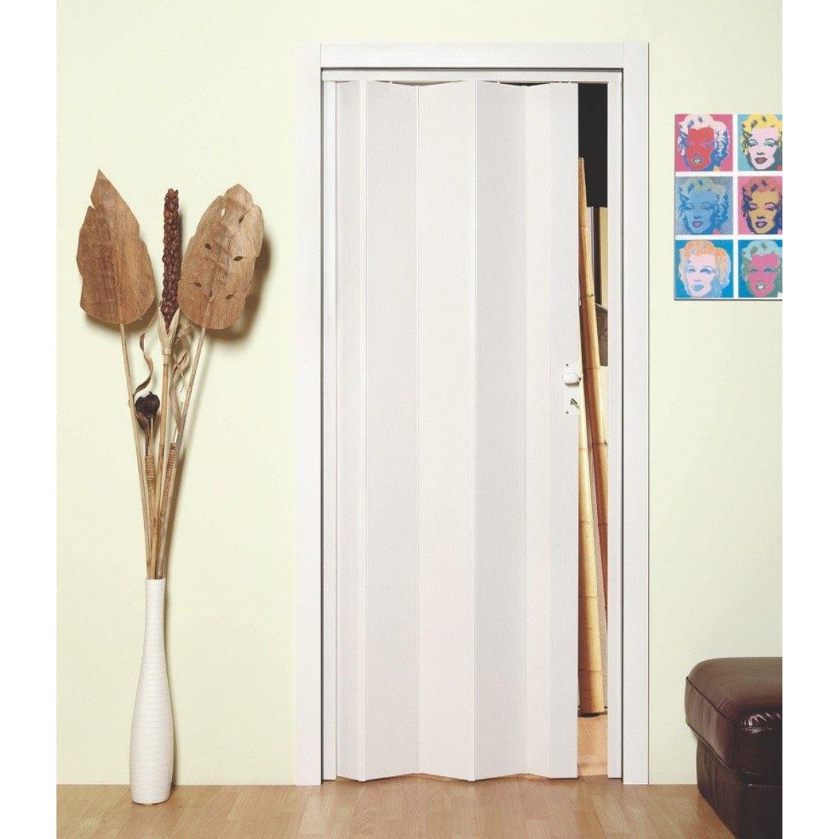 Fortesrl Maya vouwdeur zonder glas in kleur wit creme BxH 83x214 cm