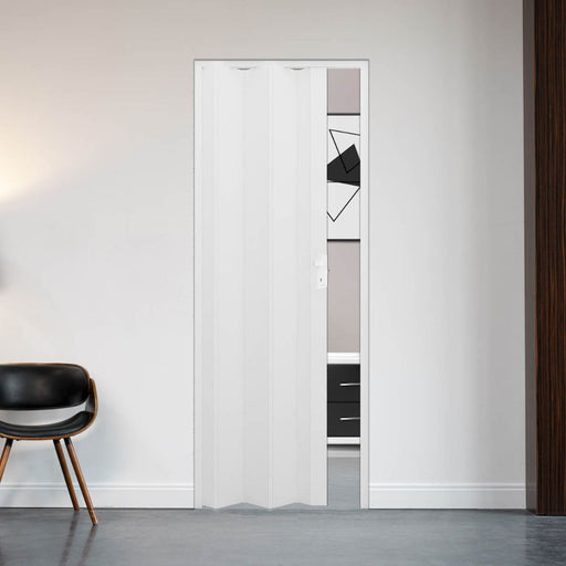 Fortesrl Maya vouwdeur wit zonder glas | Stijlvolle kunststof harmonicadeur voor binnen | Ruimtebesparende vouwdeur