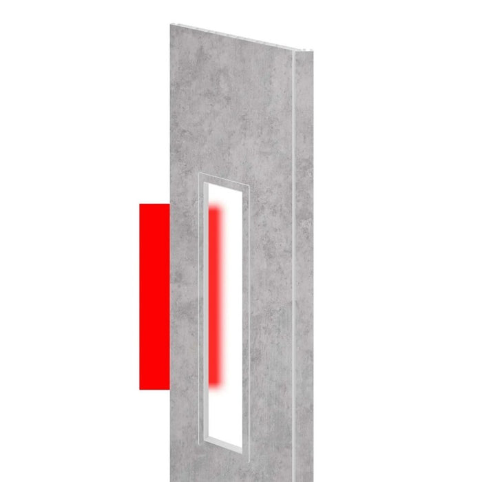 Extra lamel met glas voor Maya vouwdeur cement grijs