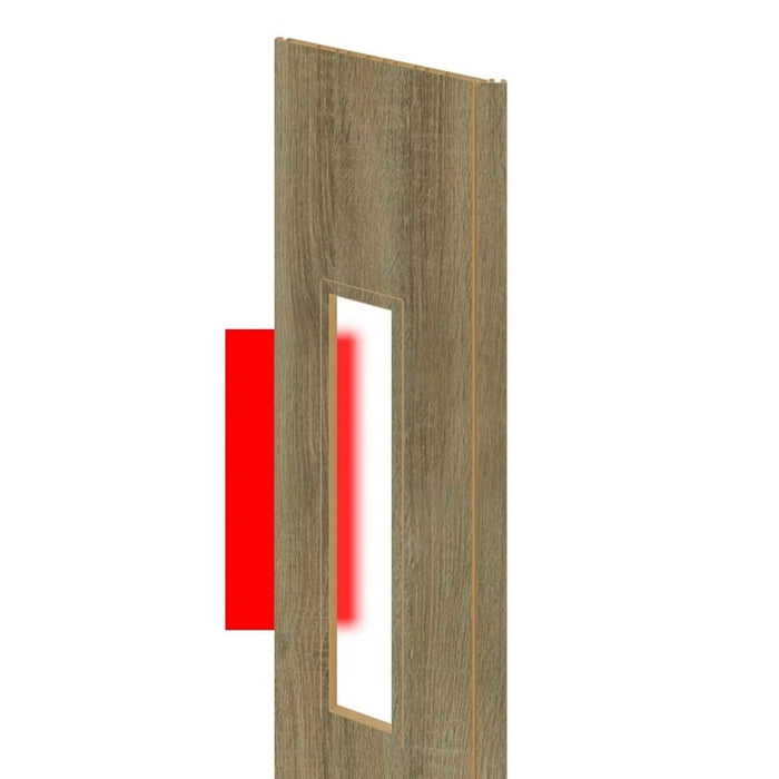 Extra lamel met glas voor Maya vouwdeur donker cognac eiken