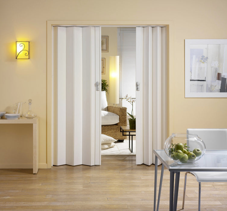 Grosfillex vouwdeur Spacy in kleur wit, kunststof, zonder glas, uitbreidbaar max. tot 284 cm